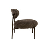 Armchairs - Round Scandinavian armchair brown mixed fabric Nova - Dimehouse