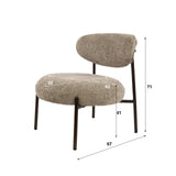Armchairs - Round Scandinavian armchair beige mixed fabric Nova - Dimehouse