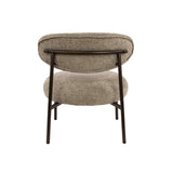 Armchairs - Round Scandinavian armchair beige mixed fabric Nova - Dimehouse