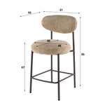 Bar stools - Modern Bar stool Ronda Cargo sand fabric - 67 seat height - Dimehouse
