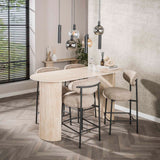 Bar stools - Modern Bar stool Ronda Cargo sand fabric - 67 seat height - Dimehouse