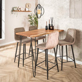 Bar stools - Set of 2 bar stools Lento Rib Rock Sand - Dimehouse