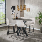 Set of 2 Lento Rib Rock Ivory bar stools 