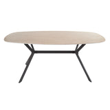 Dining tables - Dining table Jimi Danish Oval Ceramic Travertine look 180 cm - Dimehouse