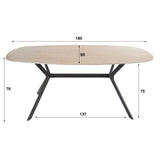 Dining tables - Dining table Jimi Danish Oval Ceramic Travertine look 180 cm - Dimehouse