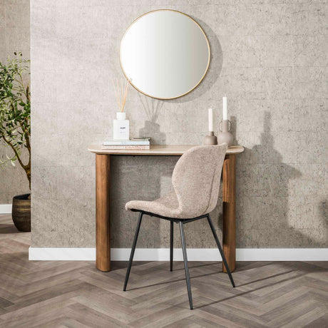 Dressing tables - Dressing table Jimi Curvo Ceramic Travertine 100 cm - Dimehouse