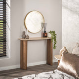 Dressing tables - Dressing table Jimi Curvo Ceramic Travertine 100 cm - Dimehouse