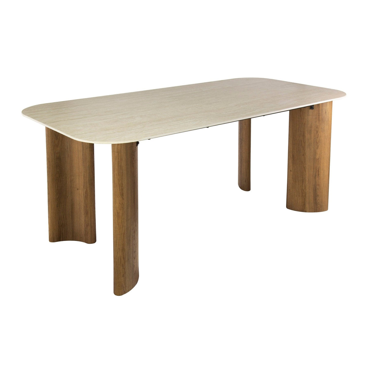 Dining tables - Dining table Jimi Curvo Ceramic Travertine 180 cm - Dimehouse