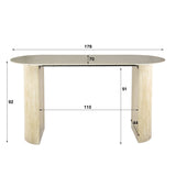 Bar tables - Archon Modern Bar Table Ceramic Travertine 178x70 cm - Dimehouse