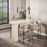 Bar tables - Archon Modern Bar Table Ceramic Travertine 178x70 cm - Dimehouse