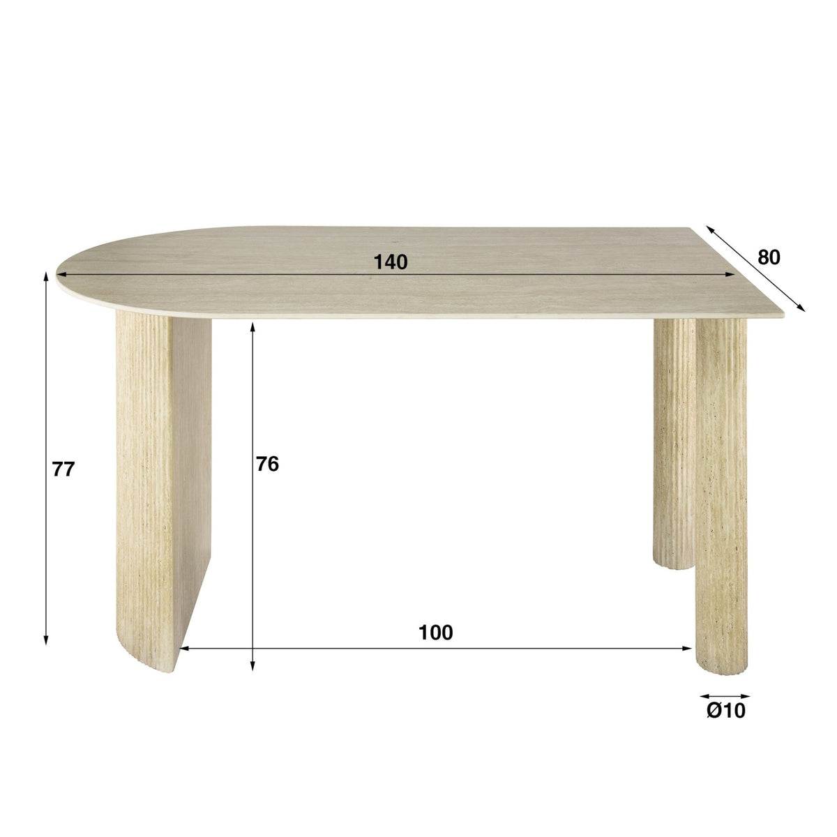 Dining tables - Archon Modern Dining Table Ceramic Travertine 140x80 cm - Dimehouse