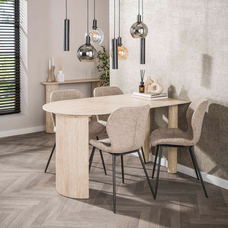 Dining tables - Archon Modern Dining Table Ceramic Travertine 140x80 cm - Dimehouse
