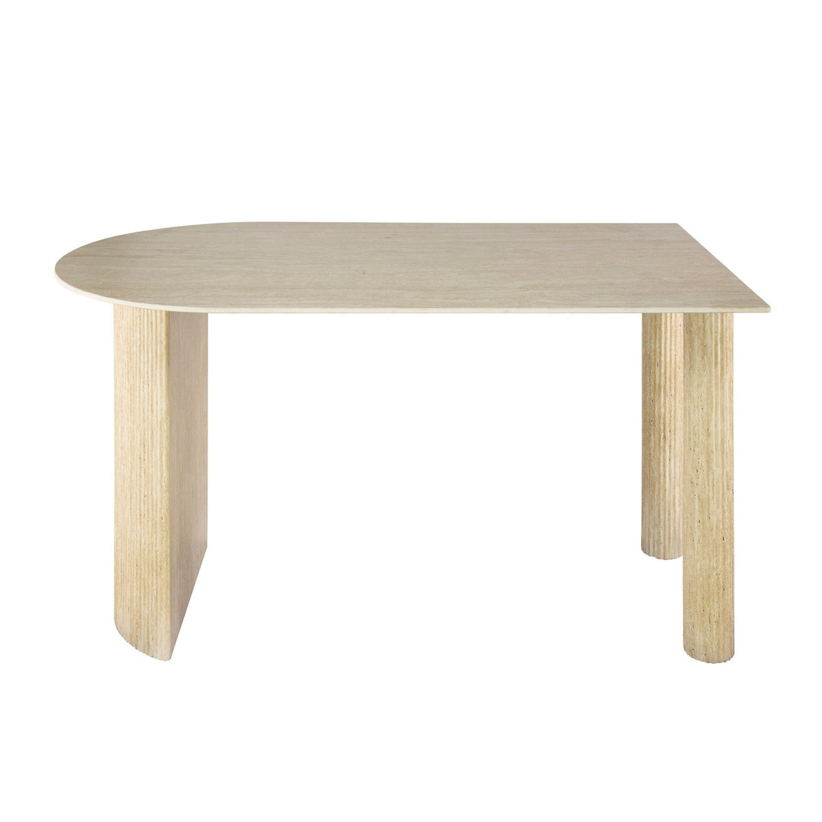 Dining tables - Archon Modern Dining Table Ceramic Travertine 140x80 cm - Dimehouse