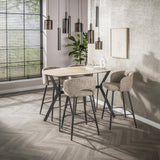 Bar tables - Archon Modern Danish Oval Bar table Ceramic Travertine 140 cm - Dimehouse