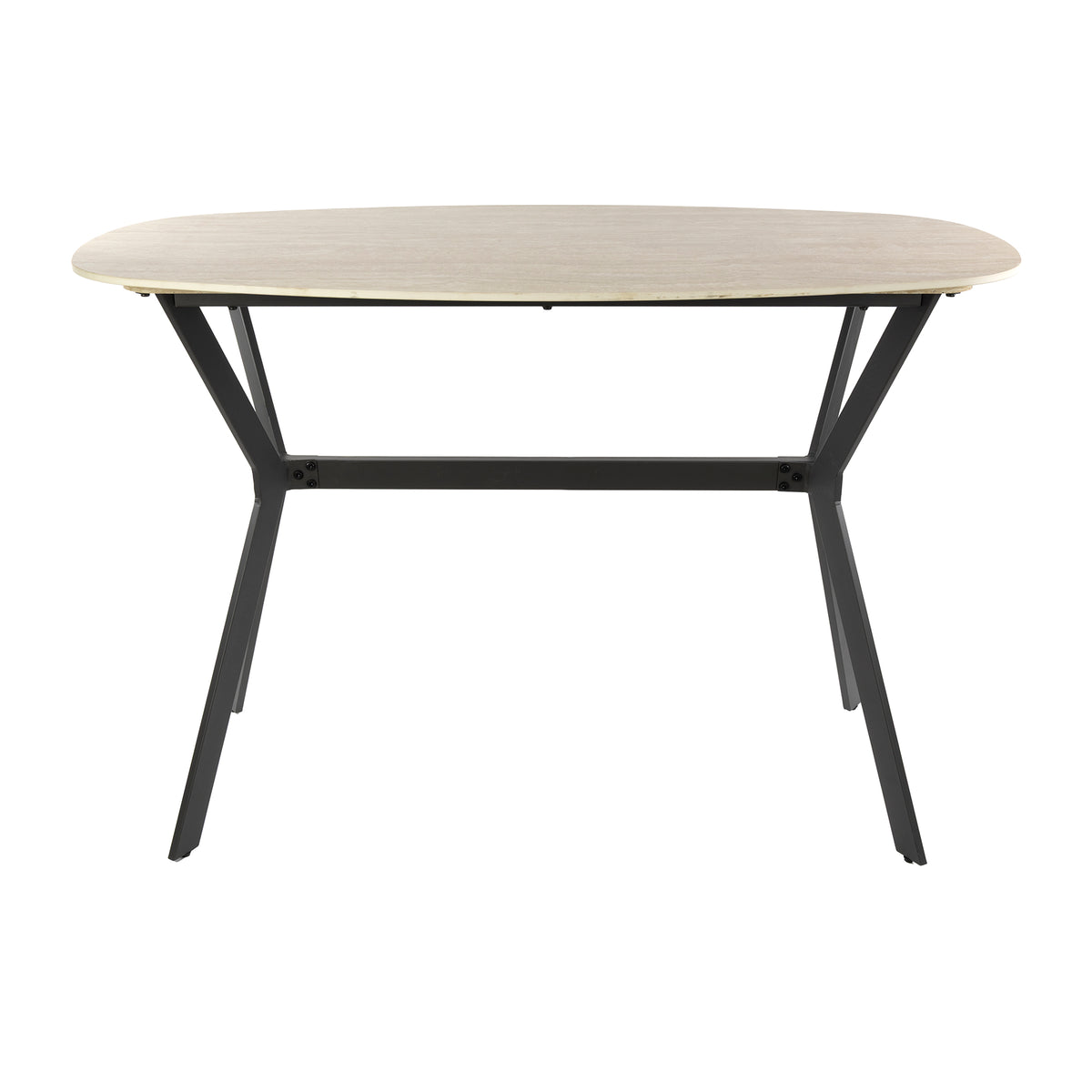 Bar tables - Archon Modern Danish Oval Bar table Ceramic Travertine 140 cm - Dimehouse