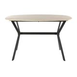 Bar tables - Archon Modern Danish Oval Bar table Ceramic Travertine 140 cm - Dimehouse