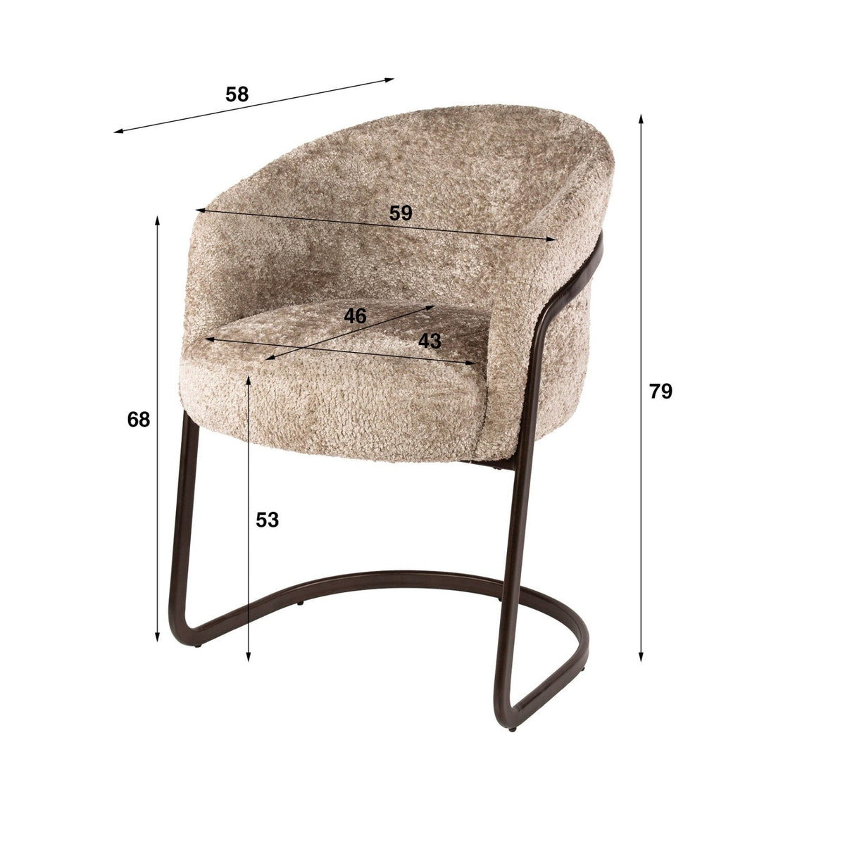 Dining room chairs - Set of 2 dining room chairs Reno Alura sand - Dimehouse