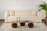 Coffee tables - Organic coffee table bronze tinted glass walnut ball legs Sphere 120x70 cm - Dimehouse