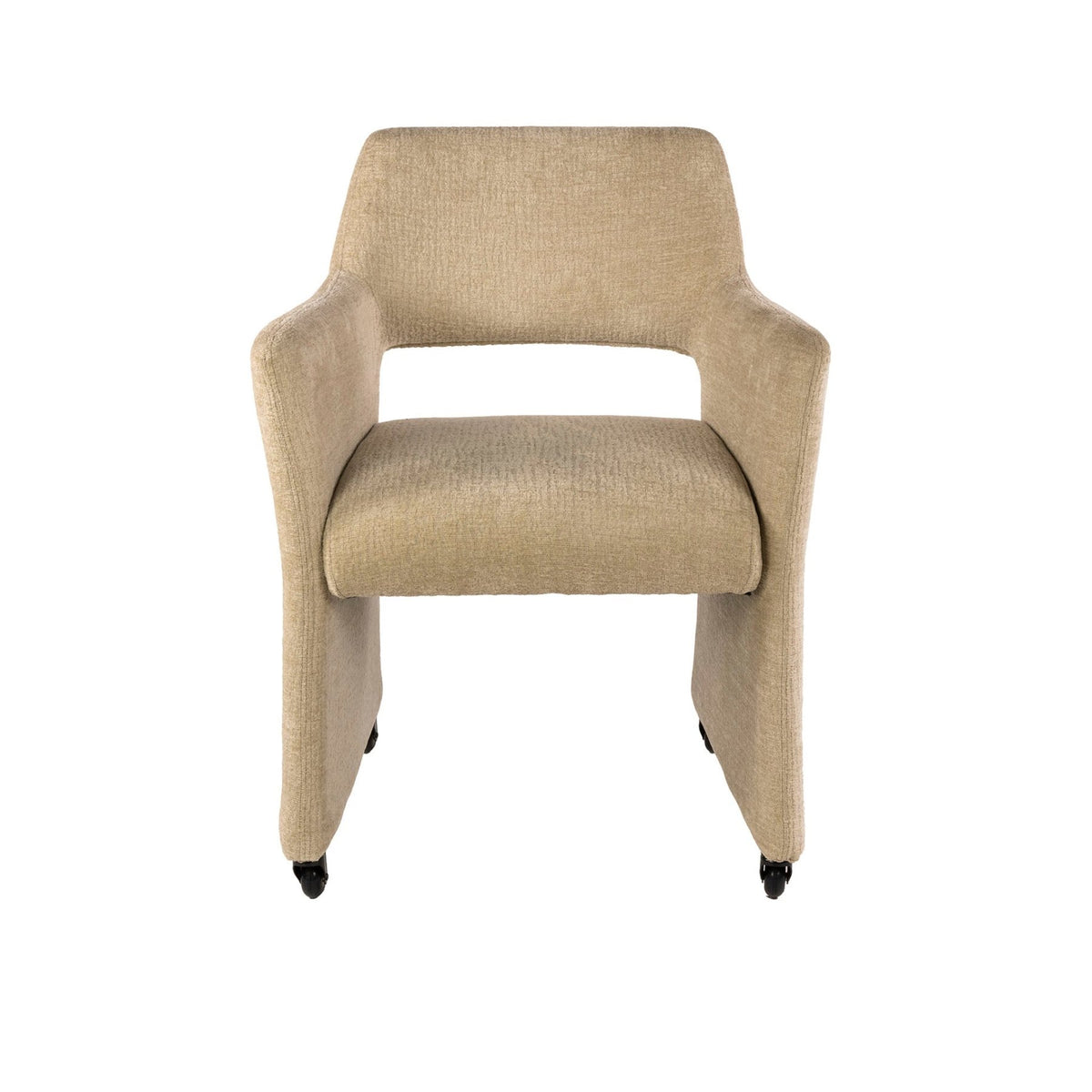 Dining room chairs - Set of 2 Dining room chairs Capri Jaroq sand Fabric on wheels - Dimehouse