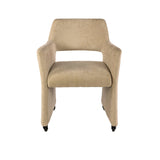 Dining room chairs - Set of 2 Dining room chairs Capri Jaroq sand Fabric on wheels - Dimehouse