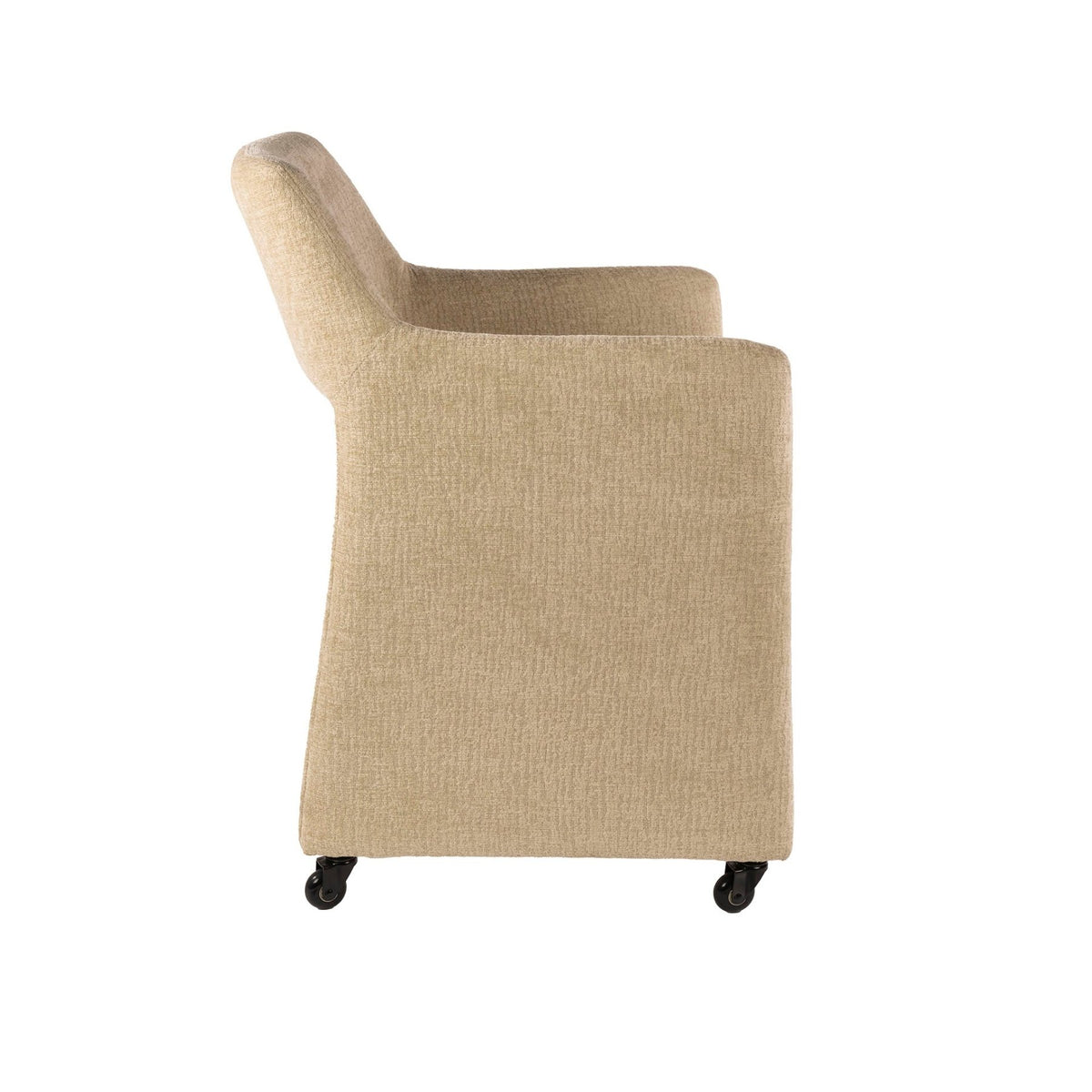 Dining room chairs - Set of 2 Dining room chairs Capri Jaroq sand Fabric on wheels - Dimehouse