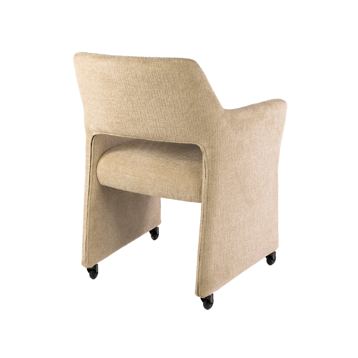 Dining room chairs - Set of 2 Dining room chairs Capri Jaroq sand Fabric on wheels - Dimehouse
