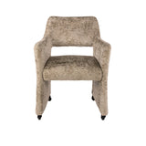 Dining room chairs - Set of 2 Dining room chairs Capri Alura sand Fabric with wheels - Dimehouse
