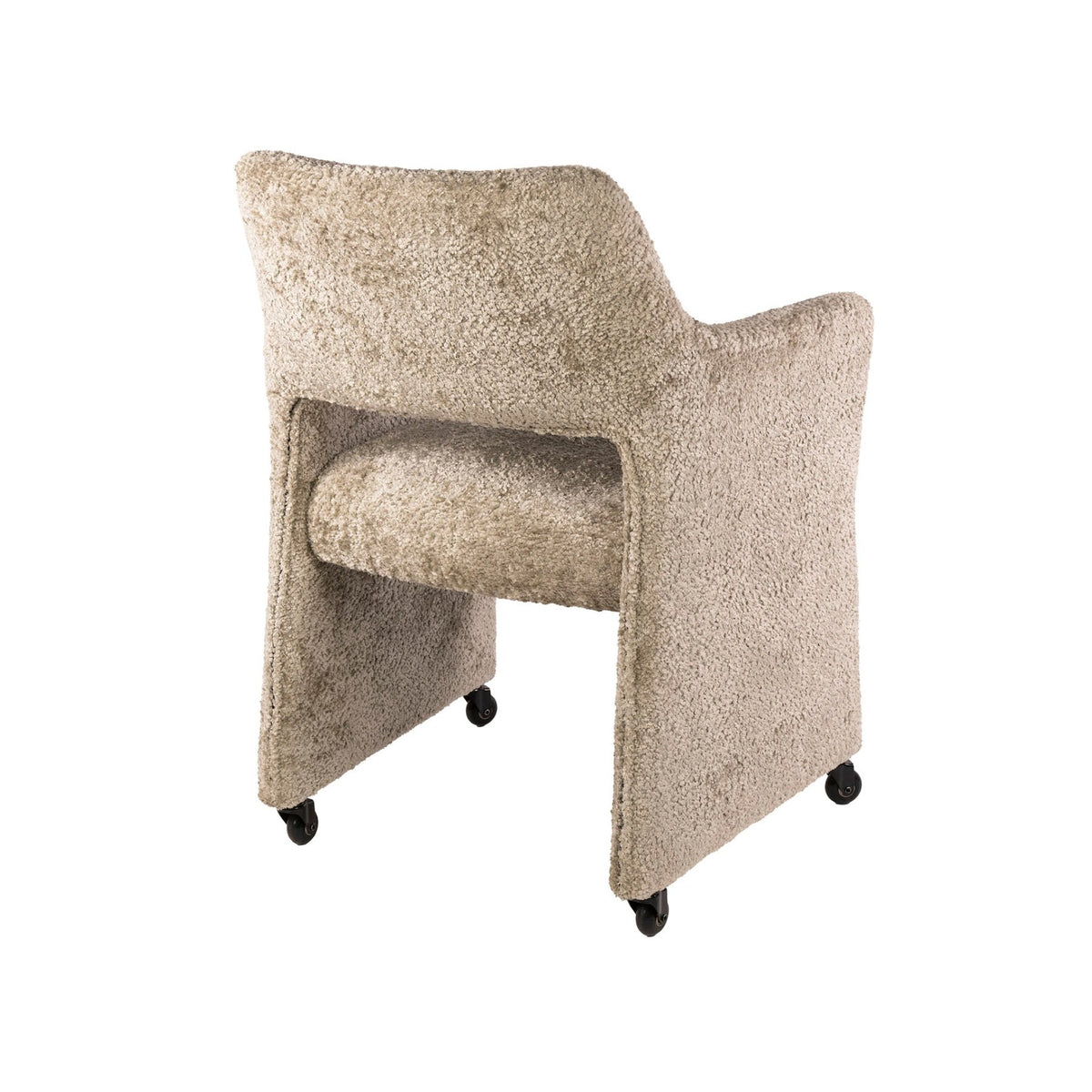 Dining room chairs - Set of 2 Dining room chairs Capri Alura sand Fabric with wheels - Dimehouse