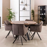 Dining room chairs - Set of 2 Dining room chairs Lino Velvet Anthracite Rotatable - Dimehouse