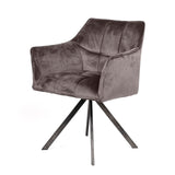 Set of 2 Dining Chairs Lino Velvet Anthracite Swivel 