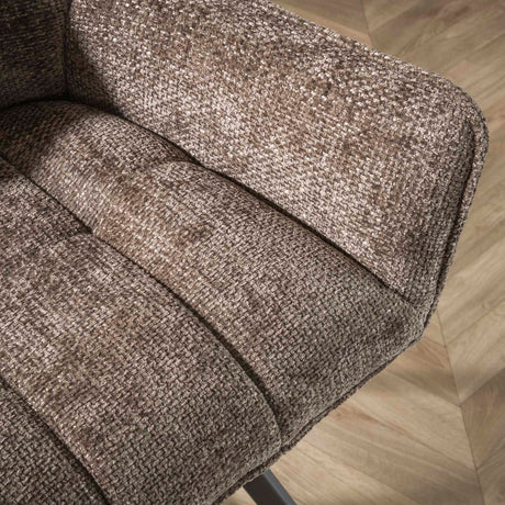 Dining room chairs - Dining room chair Lino Chenille Fabric Rich Taupe Rotatable - Dimehouse