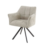 Dining room chairs - Dining room chair Lino Bouclé Sand Rotatable Grid - Dimehouse