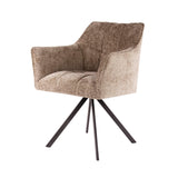 Dining room chairs - Dining room chair Lino Chenille Fabric Rich Champagne Rotatable - Dimehouse