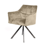 Dining room chairs - Swivel dining room chair with armrest Lino champagne velvet - Dimehouse