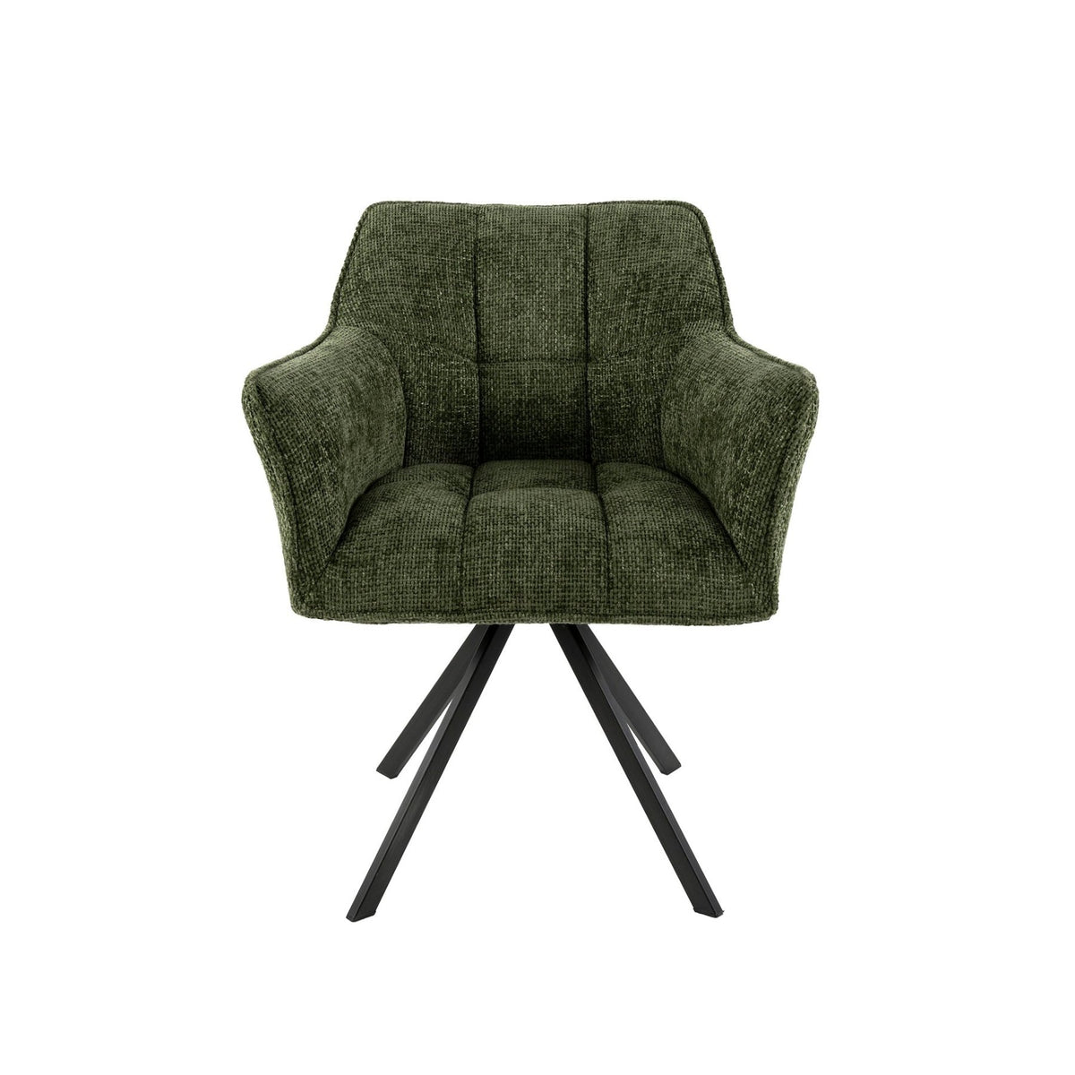 Dining room chairs - Dining room chair Lino Green Rotatable - Dimehouse