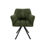 Dining room chairs - Dining room chair Lino Green Rotatable - Dimehouse