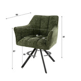 Dining room chairs - Dining room chair Lino Green Rotatable - Dimehouse