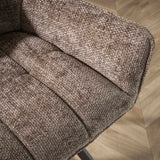 Dining room sofas - Dining room sofa Lino Chenille Fabric Rich Taupe 180 cm Checked - Dimehouse