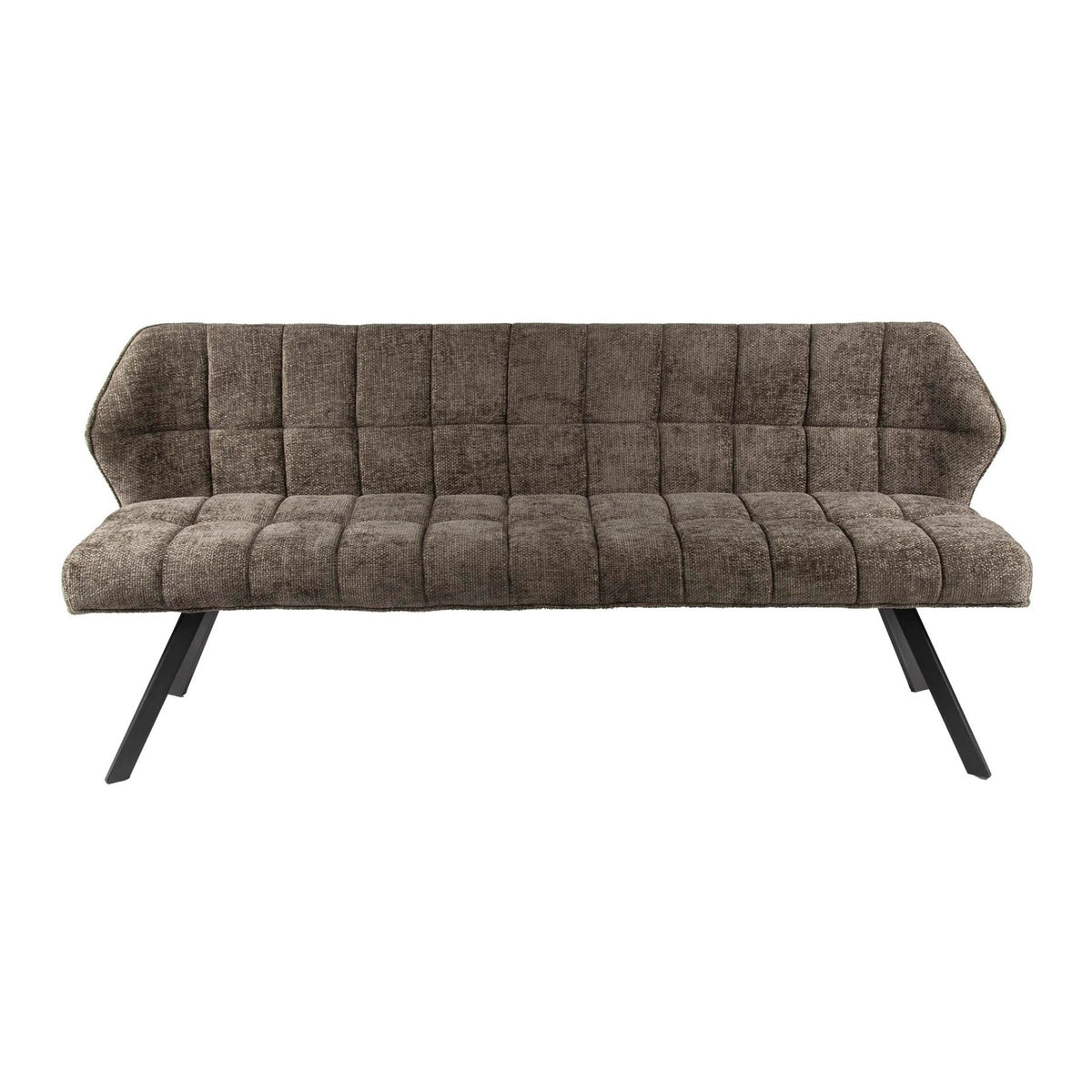 Dining room sofas - Dining room sofa Lino Chenille Fabric Rich Taupe 180 cm Checked - Dimehouse