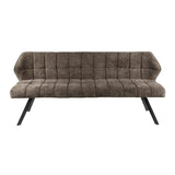 Dining room sofas - Dining room sofa Lino Chenille Fabric Rich Taupe 180 cm Checked - Dimehouse