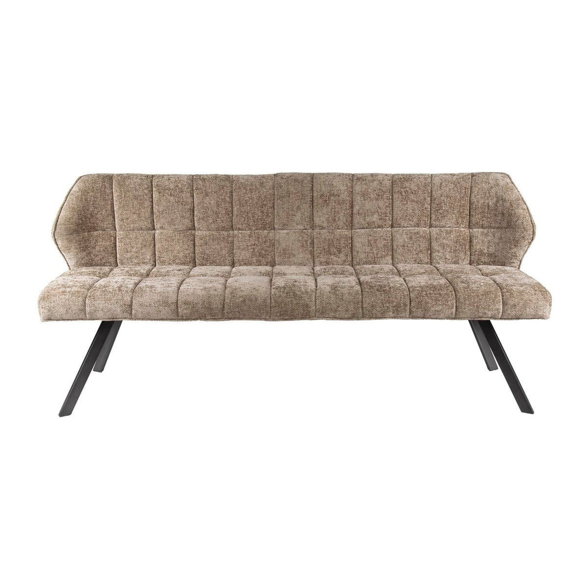 Dining room sofas - Dining room sofa Lino Chenille Fabric Rich Champagne Checked - Dimehouse