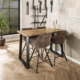 Bar stools - Bar stool Lino Chenille Fabric Rich Taupe Rotatable - Dimehouse