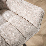 Bar stools - Bar stool Lino Chenille Fabric Rich Sand Rotatable - Dimehouse