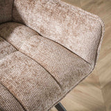 Bar stools - Bar stool Lino Chenille Fabric Rich Champagne Rotatable - Dimehouse