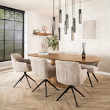 Dining room chairs - Set of 2 dining room chairs Chia Rich Fabric Sand Rotatable - Dimehouse
