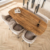 Dining room chairs - Dining room chair Chia Rich Fabric Sand Rotatable - Dimehouse