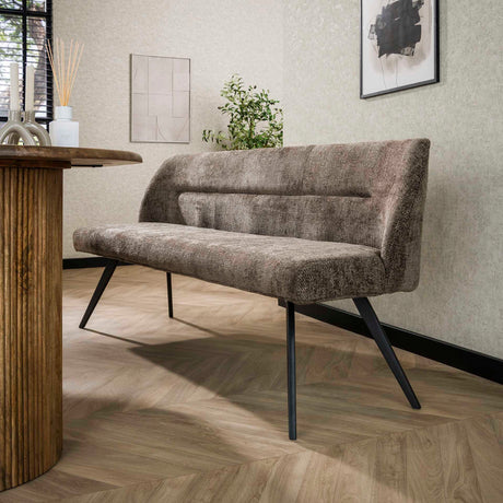 Dining room sofas - Dining room sofa Chia Chenille Fabric Rich Taupe 188 cm - Dimehouse