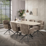 Dining room chairs - Set of 2 dining room chairs Savona swivel Hoven rich champagne - Dimehouse