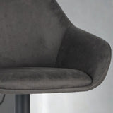 Bar Stools - Venom Bar Stool Anthracite Eco - leather - Adjustable Swivel Bar Chair with Armrest - Dimehouse