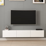 TV Furniture - TV Furniture Set Rigel White Melamine 180x30x32 cm - Dimehouse